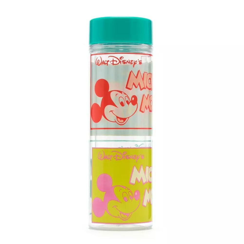 Disney Parks ''Walt Disney's Mickey Mouse'' Water Bottle Teal Yellow Pink Blue